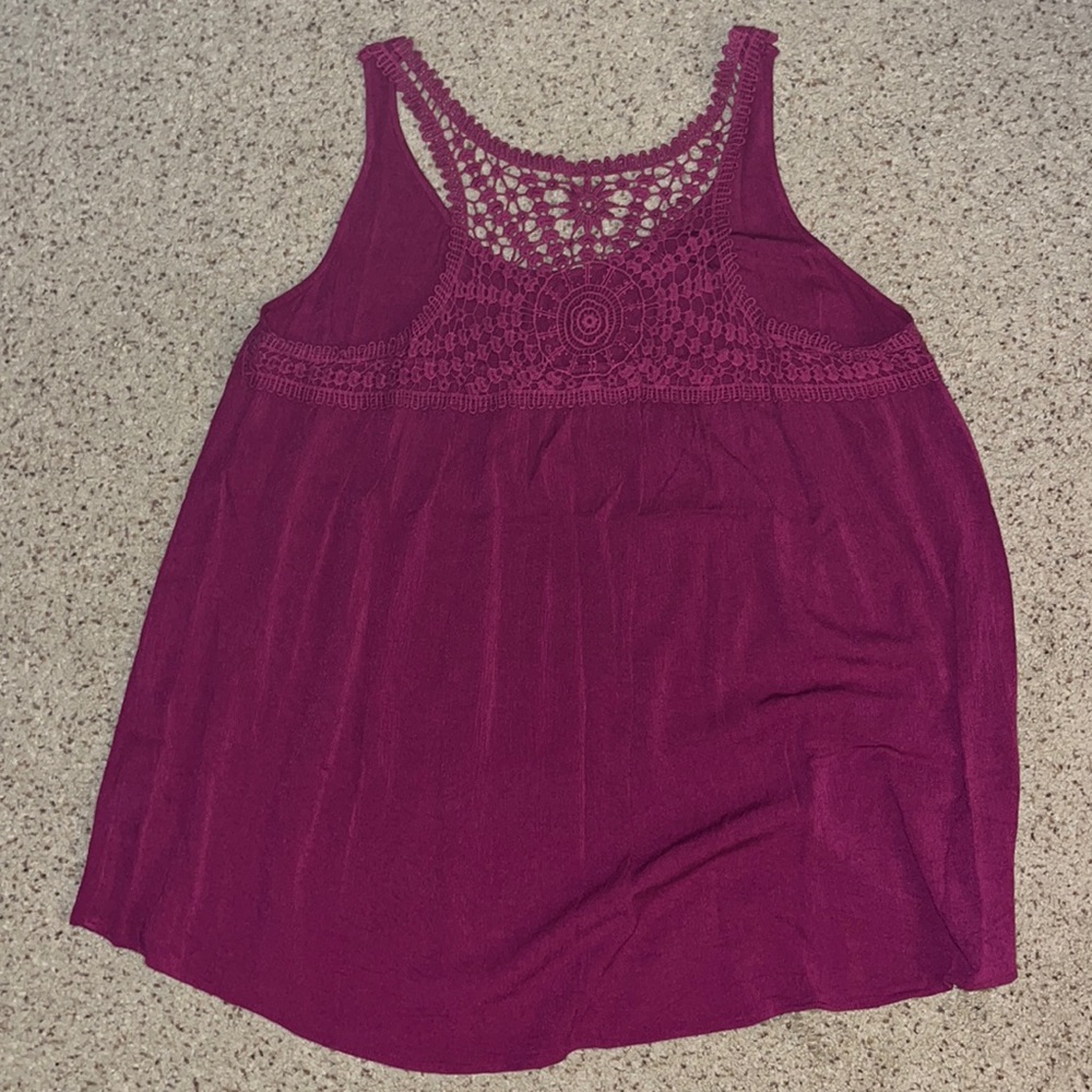 Lane Bryant crochet back boho tank